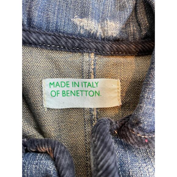 Y2K Denim Jacket Small Elbow Patches Steampunk Grunge Whimsigoth Rockabilly - Picture 5 of 6